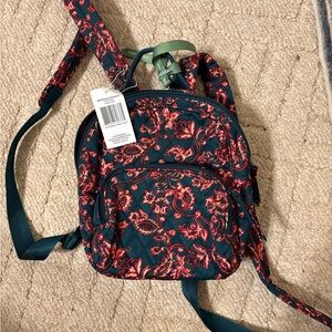 Vera Bradley Red and Green Floral mini Backpack